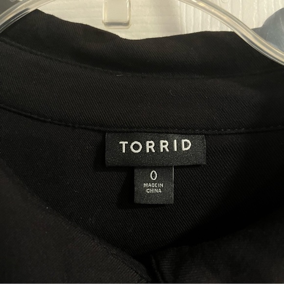 Torrid Black Twill Button Front Drawstring Shirt Dress 0X - Picture 11 of 14